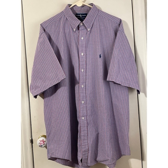 Men's Ralph Lauren Short Sleeve Shirt Size XXL 100% Two-Ply Cotton - Picture 2 of 5